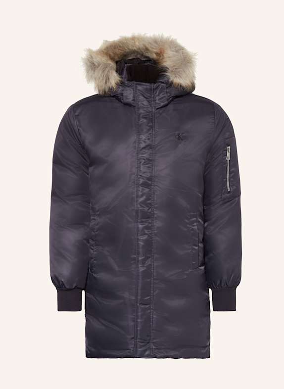 Calvin Klein Parka mit Kunstfell DUNKELBLAU