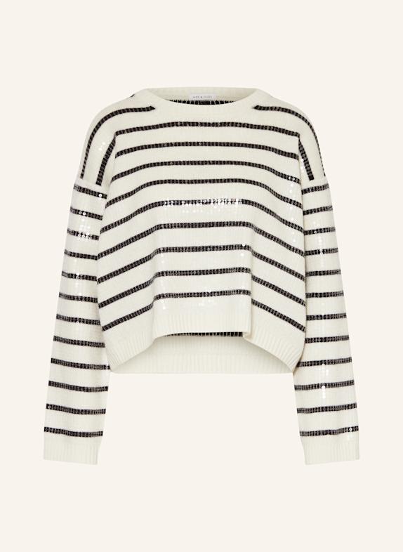 MRS & HUGS Sweater with sequins WHITE/ BLACK