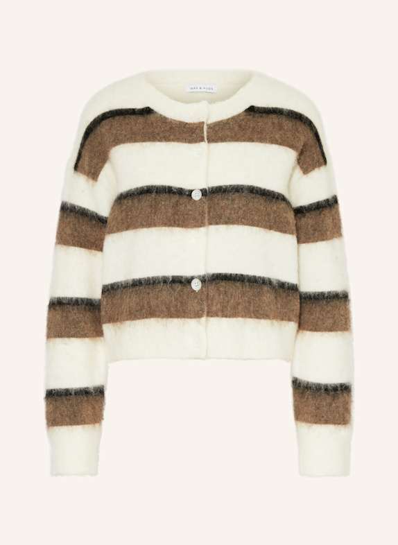 MRS & HUGS Cardigan with alpaca WHITE/ TAUPE/ BLACK