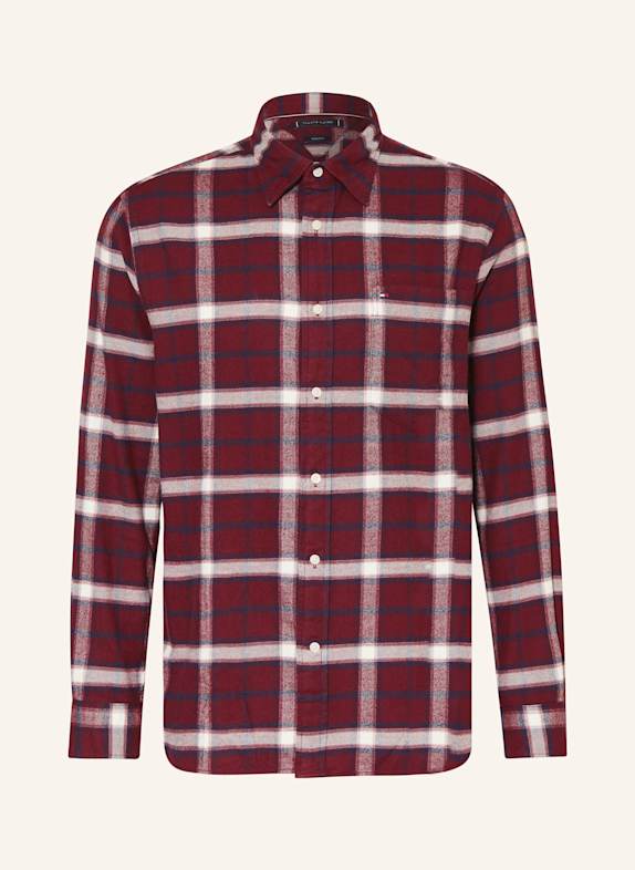 TOMMY HILFIGER Flanellhemd Regular Fit DUNKELROT/ DUNKELBLAU/ WEISS
