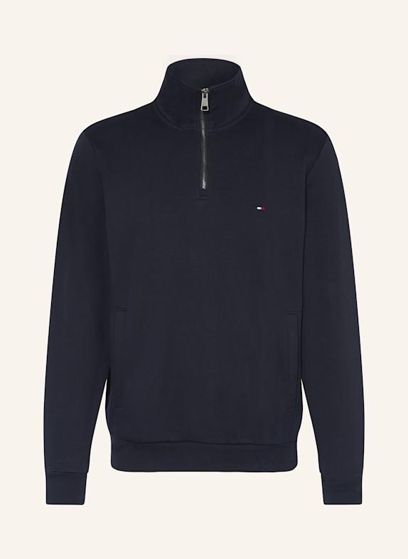 TOMMY HILFIGER Half-zip sweater in sweatshirt fabric DARK BLUE