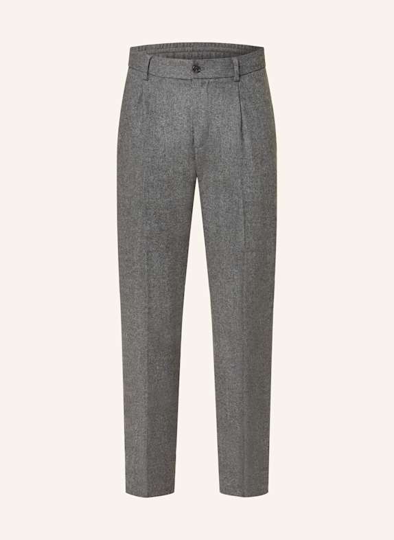 TOMMY HILFIGER Flanellhose Relaxed Tapered Fit DUNKELGRAU