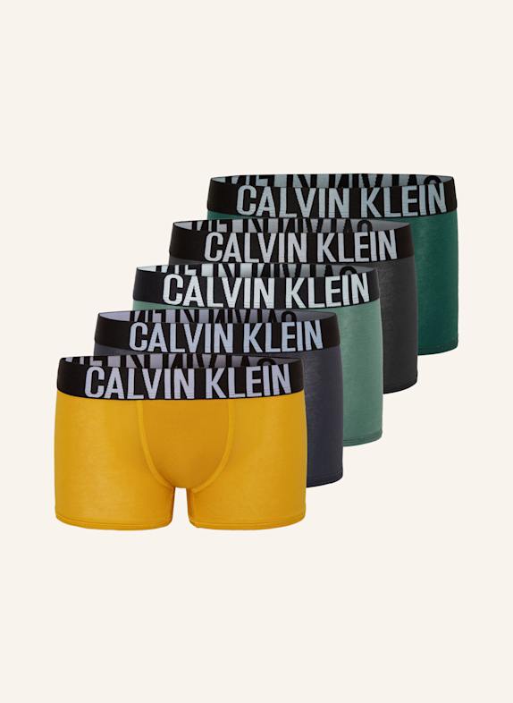 Calvin Klein 5er-Pack Boxershorts DUNKELGELB/ DUNKELGRÜN/ SCHWARZ