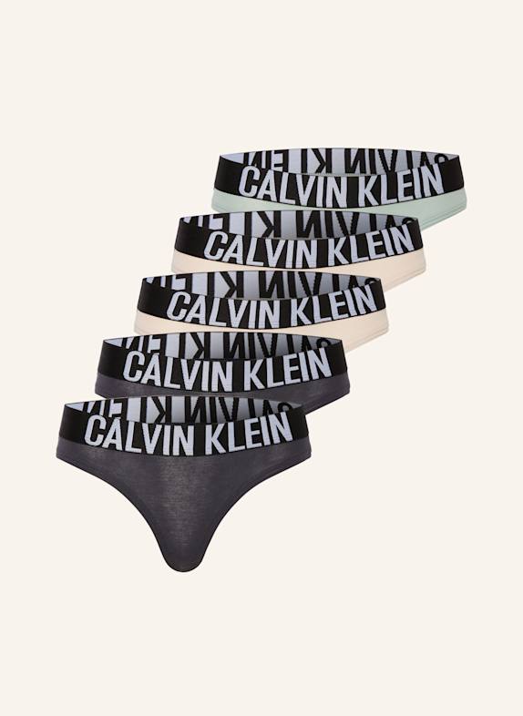 Calvin Klein 5er-Pack Boxershorts DUNKELGRAU/ ROSA/ HELLGRÜN