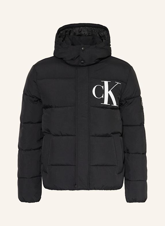 Calvin Klein Jeans Quilted jacket with detachable hood BLACK