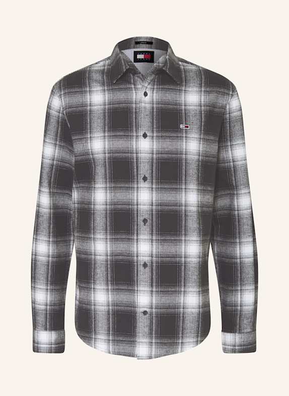 TOMMY JEANS Flanellhemd Regular Fit WEISS/ DUNKELGRAU