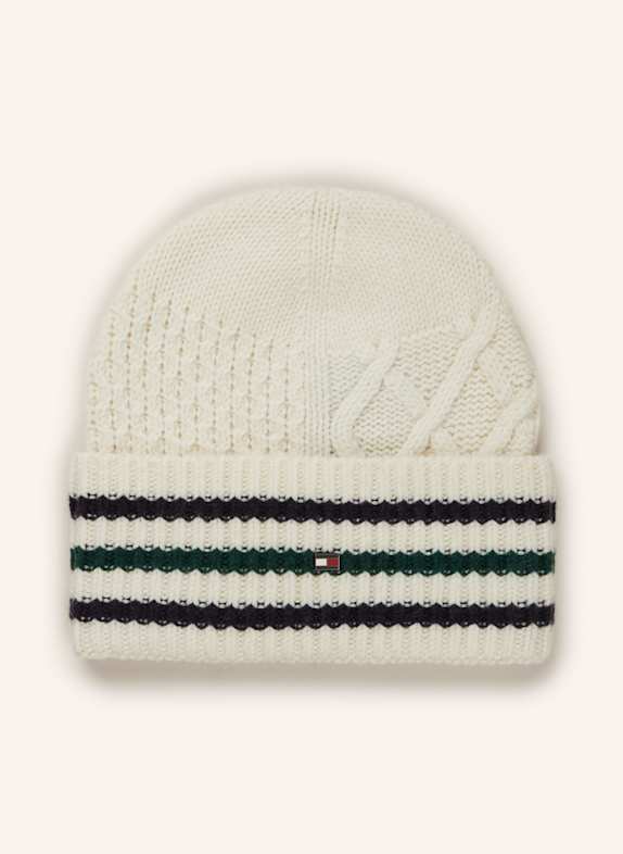 TOMMY HILFIGER Mütze ECRU/ DUNKELBLAU/ GRÜN