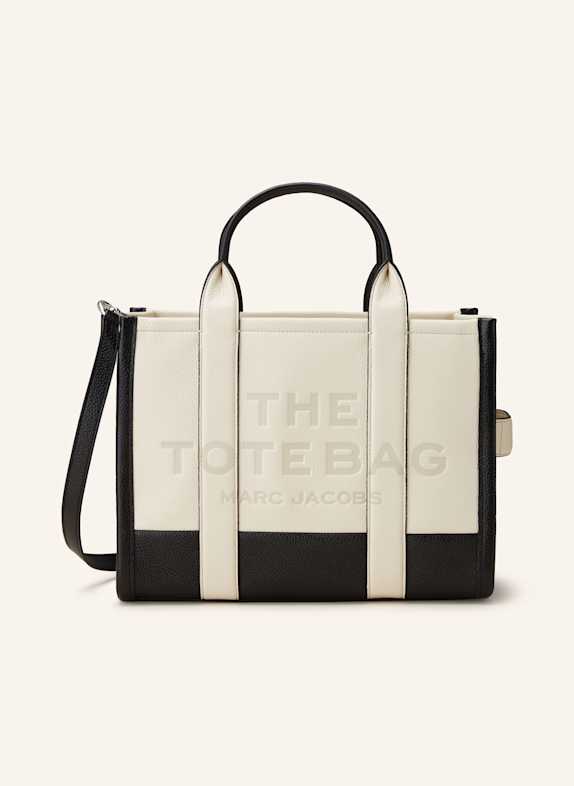 MARC JACOBS Shopper THE COLORBLOCK MEDIUM TOTE BAG BLACK/ CREAM