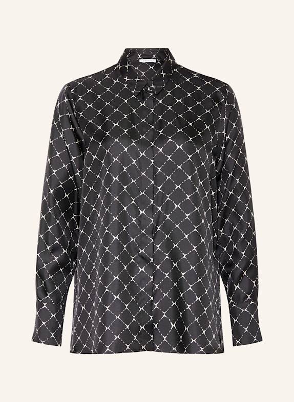 ROSSO35 Shirt blouse in silk BLACK/ WHITE