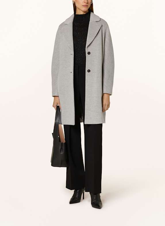 MARC CAIN Coat with alpaca LIGHT GRAY