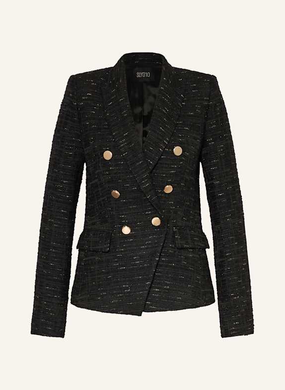 SLY 010 ARIA tweed blazer with glitter yarn BLACK/ GOLD