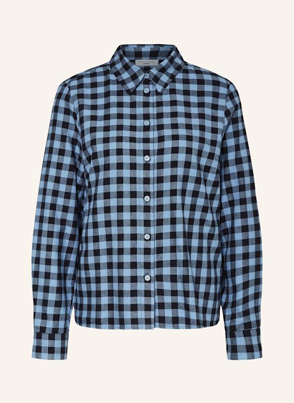 Marc O'Polo DENIM cropped sparkling polo shirt BLACK/ LIGHT BLUE