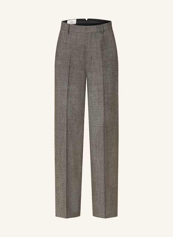 AMI PARIS Marlenehose DUNKELBRAUN/ SCHWARZ/ WEISS