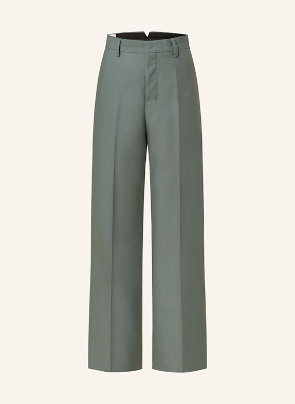 AMI PARIS Wide leg trousers BLUE GRAY