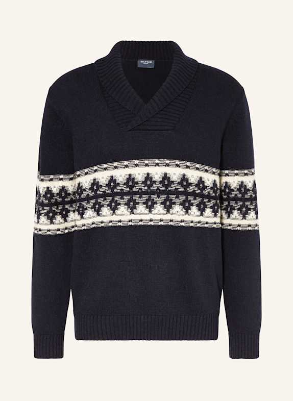 OLYMP Pullover DUNKELBLAU/ CREME