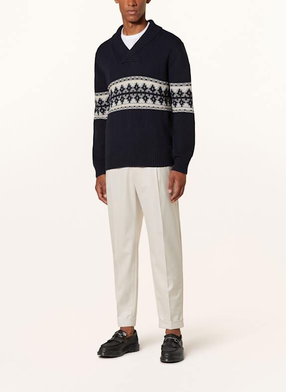 OLYMP sweater MØRKEBLÅ / CREME