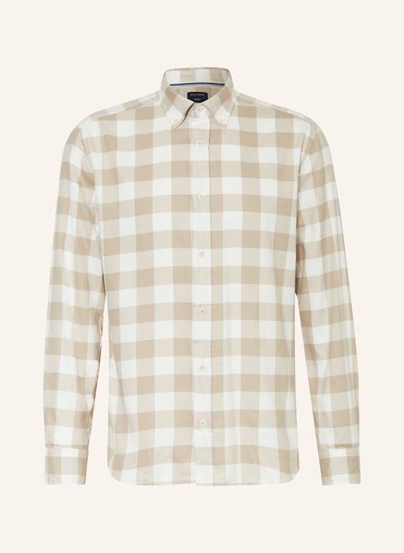 OLYMP Hemd Casual Regular Fit WEISS/ BEIGE