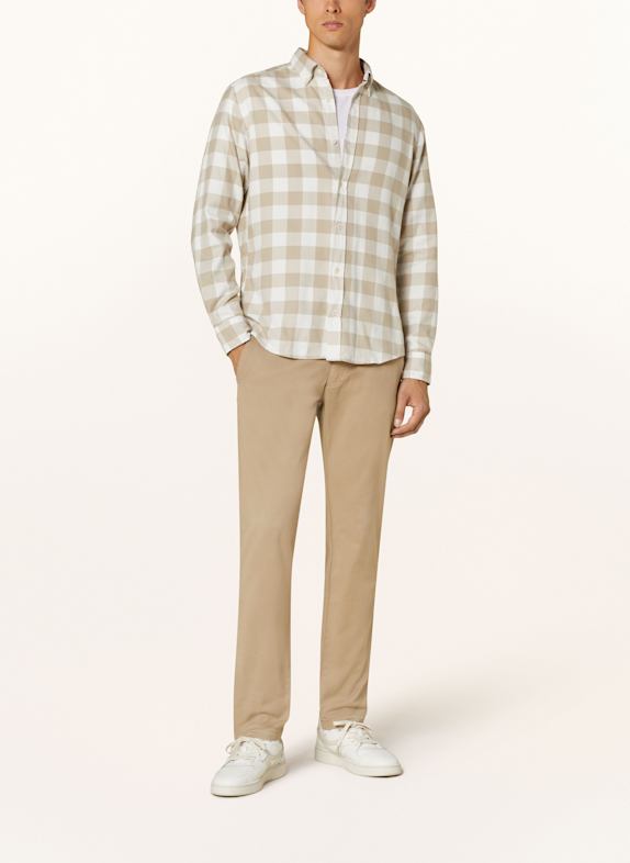 OLYMP Skjorte Casual regular fit HVID / BEIGE