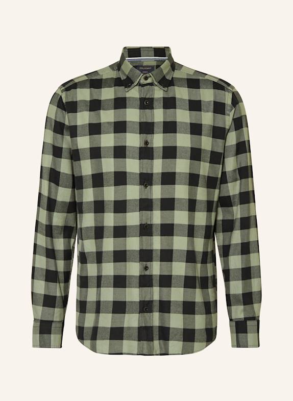 OLYMP Hemd Casual Regular Fit OLIV/ DUNKELBLAU
