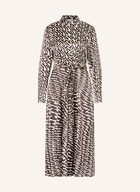 MARELLA Shirt dress DARK BROWN/ ECRU/ WHITE