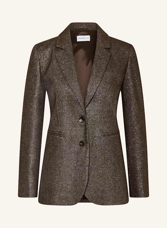 MARELLA Blazer with glitter thread DARK BROWN