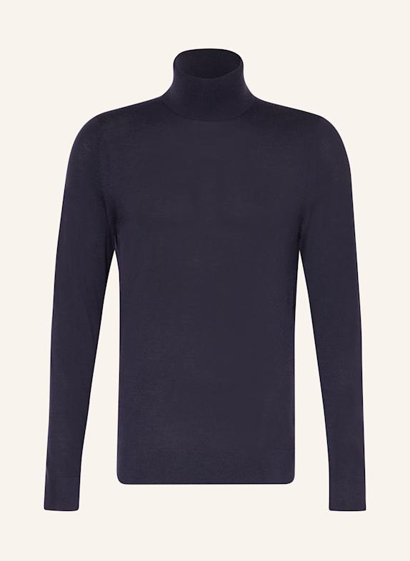 Calvin Klein Rollkragenpullover aus Merinowolle DUNKELBLAU