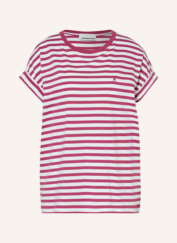 ARMEDANGELS T-shirt IDAARA BIAŁY/ FUKSJA