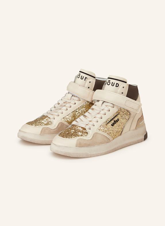 GHOUD Wysokie sneakersy TWEENER JASNOŻÓŁTY/ ZŁOTY/ BRĄZOWY