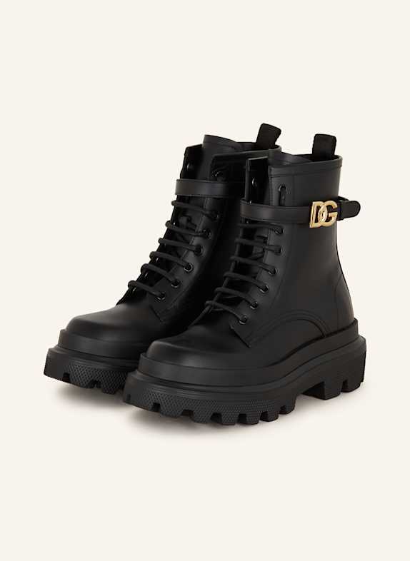DOLCE & GABBANA Schnürboots SCHWARZ