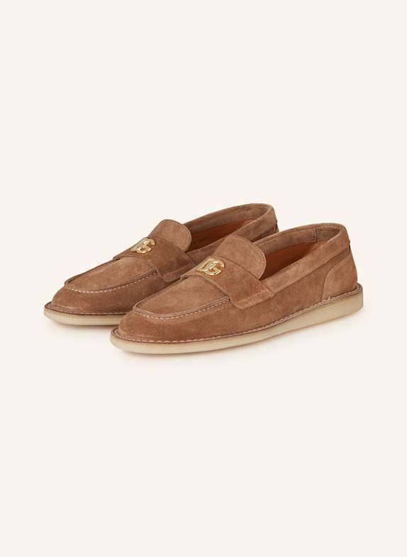 DOLCE & GABBANA Loafersy BRĄZOWY