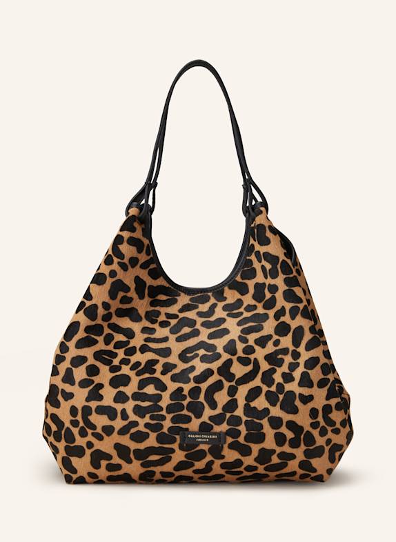 GIANNI CHIARINI Shopper DUA XL with pouch BROWN/ BLACK