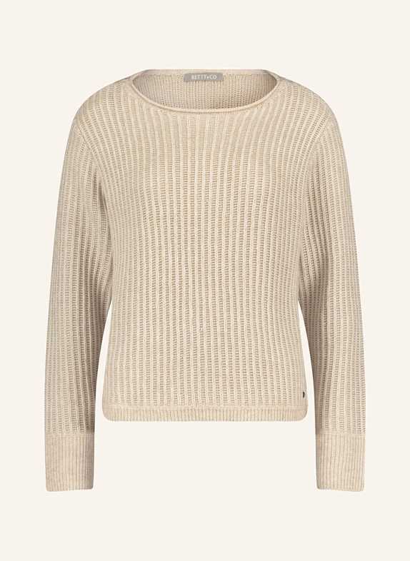 BETTY&CO Pullover mit Glitzergarn BEIGE