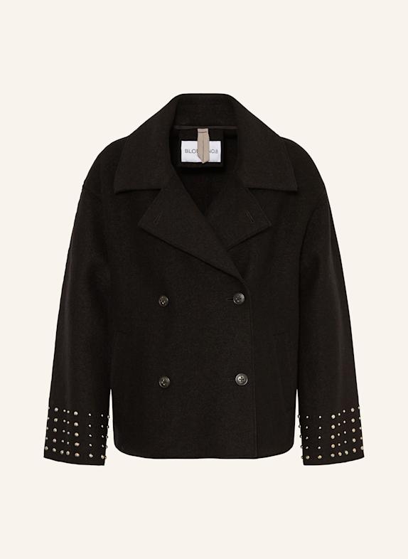 BLONDE No.8 Pea coat with studs BLACK