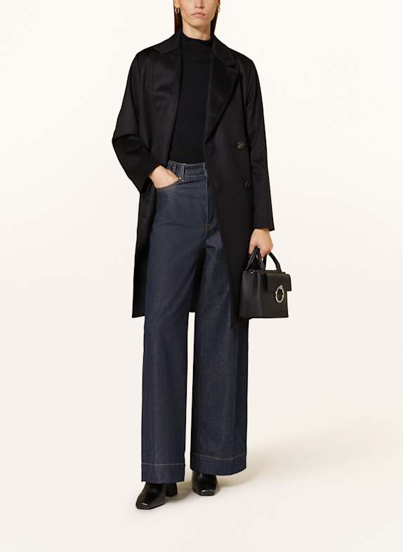 WEEKEND Max Mara Vlněný kabát ZUM ČERNÁ