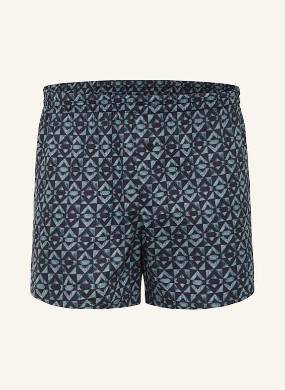 zimmerli Web-Boxershorts COTTON SATEEN PRINT DUNKELBLAU/ PETROL