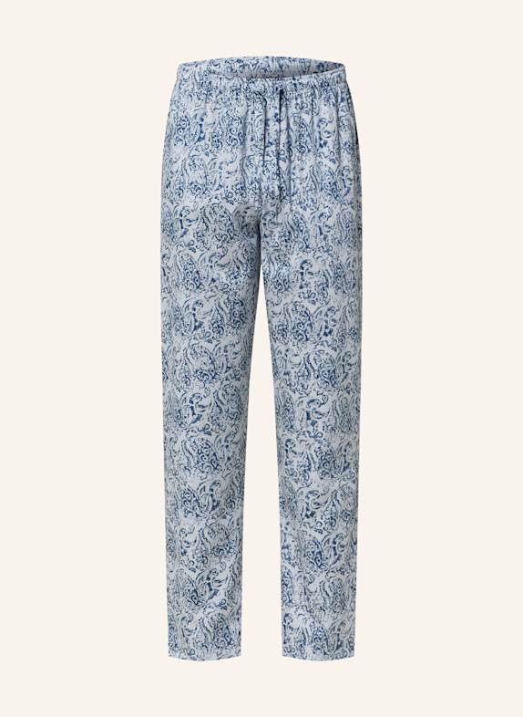 zimmerli Schlafhose COTTON SATEEN PRINT DUNKELBLAU/ HELLBLAU/ HELLGRÜN