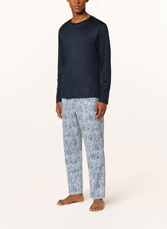 zimmerli Pantalon de pyjama COTTON SATEEN PRINT BLEU FONCÉ / BLEU CLAIR / VERT CLAIR
