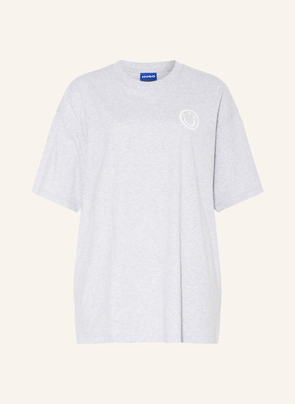 HUGO BLUE Oversized tričko SVĚTLE ŠEDÁ