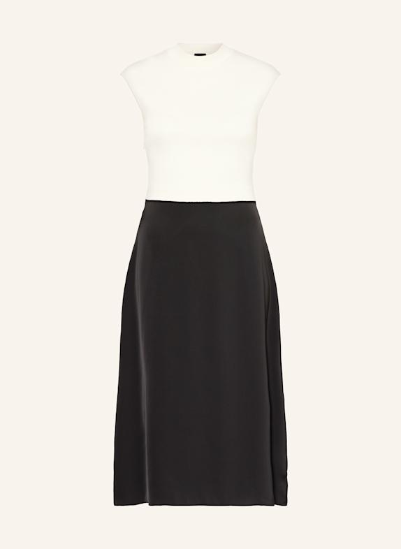 BOSS Knit dress FERDOLA in mixed materials ECRU/ BLACK