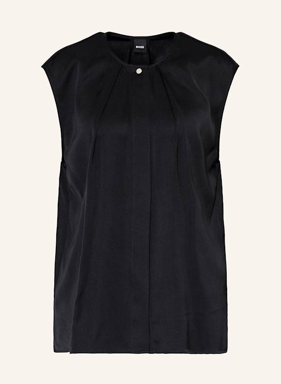 BOSS BIELLI blouse top in satin BLACK