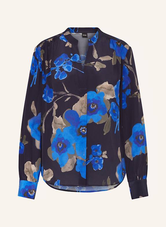 BOSS Silk blouse BANORA BLACK/ BLUE/ BROWN