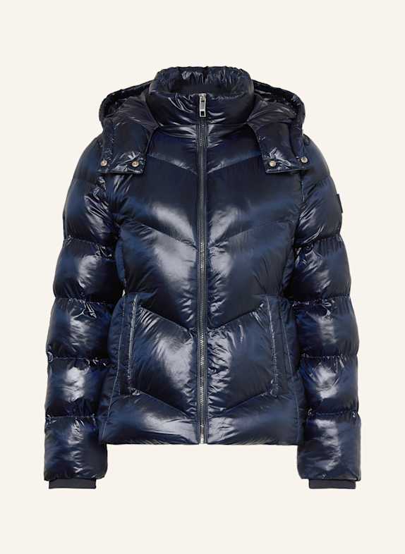 BOSS PEPULE4 quilted jacket with detachable hood DARK BLUE