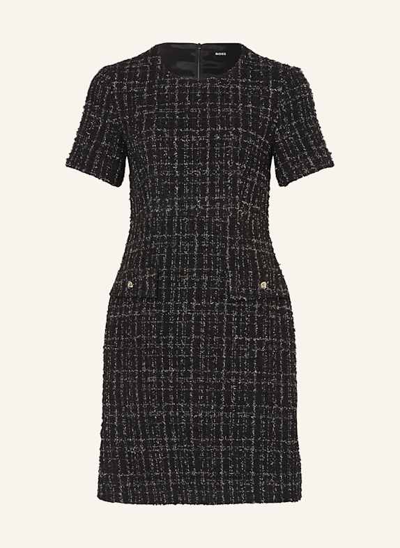 BOSS DOCANAH tweed dress with glitter thread BLACK