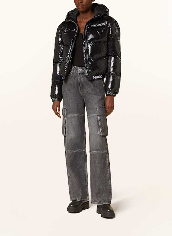 HUGO Only Play Magdalena short sleeve loose training t-shirt in green ash BLACK