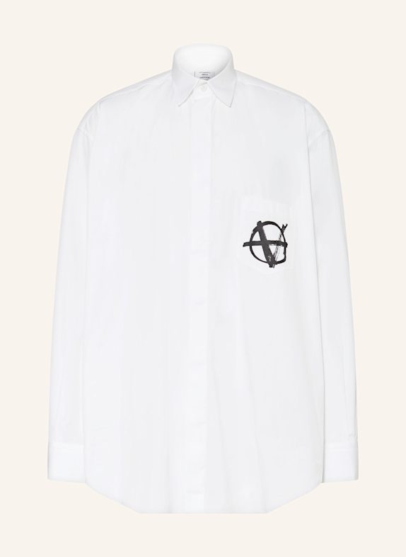 VETEMENTS Oversized-Hemd Comfort Fit WEISS/ SCHWARZ
