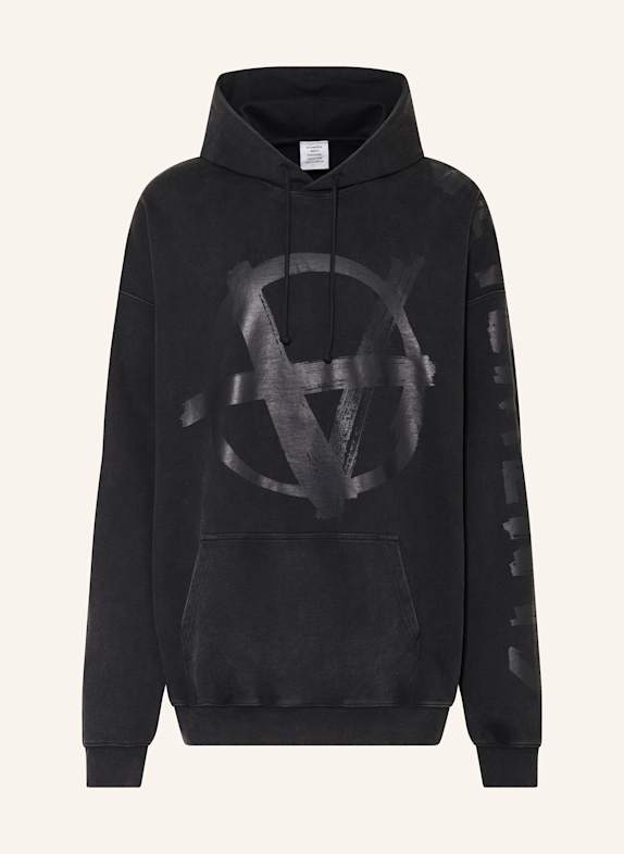 VETEMENTS Oversized hoodie BLACK/ DARK GRAY