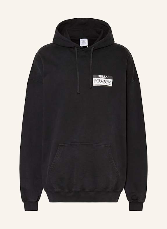 VETEMENTS Oversized hoodie BLACK/ WHITE