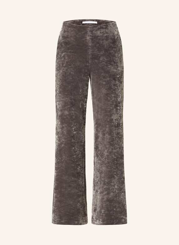 RAFFAELLO ROSSI Wide leg trousers ANAIS in velvet GRAY