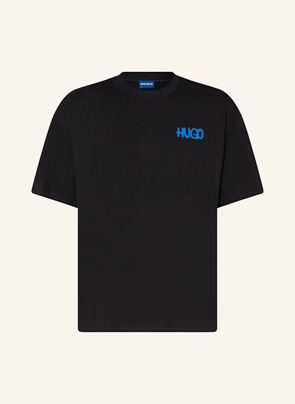 HUGO BLUE T-Shirt NIMAYLITI SCHWARZ/ BLAU/ WEISS