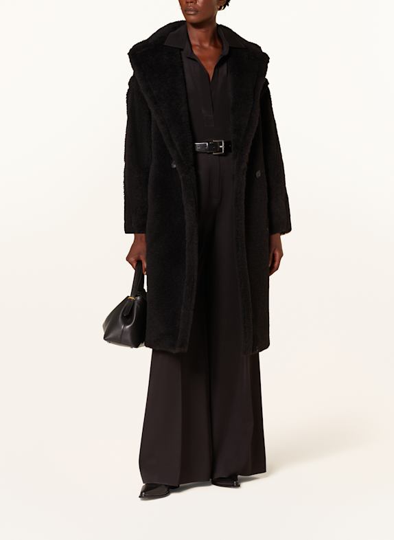 Max Mara Kunstfell-Mantel TEDGIRL mit Alpaka SCHWARZ